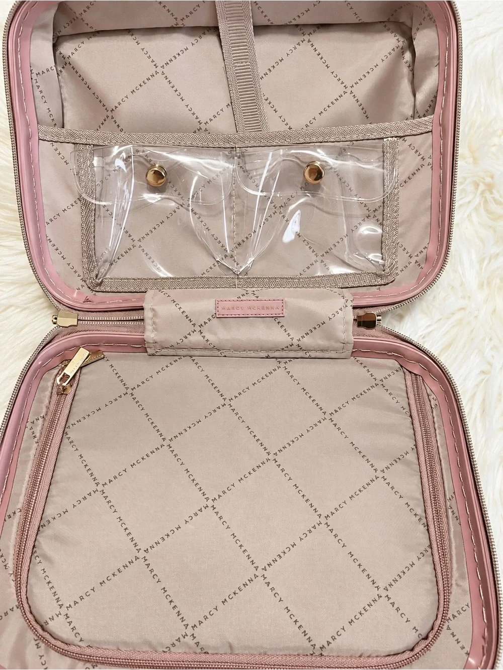 Marcy McKenna Essentials Milan Beauty Case Blush Pink Rose Gold NWT